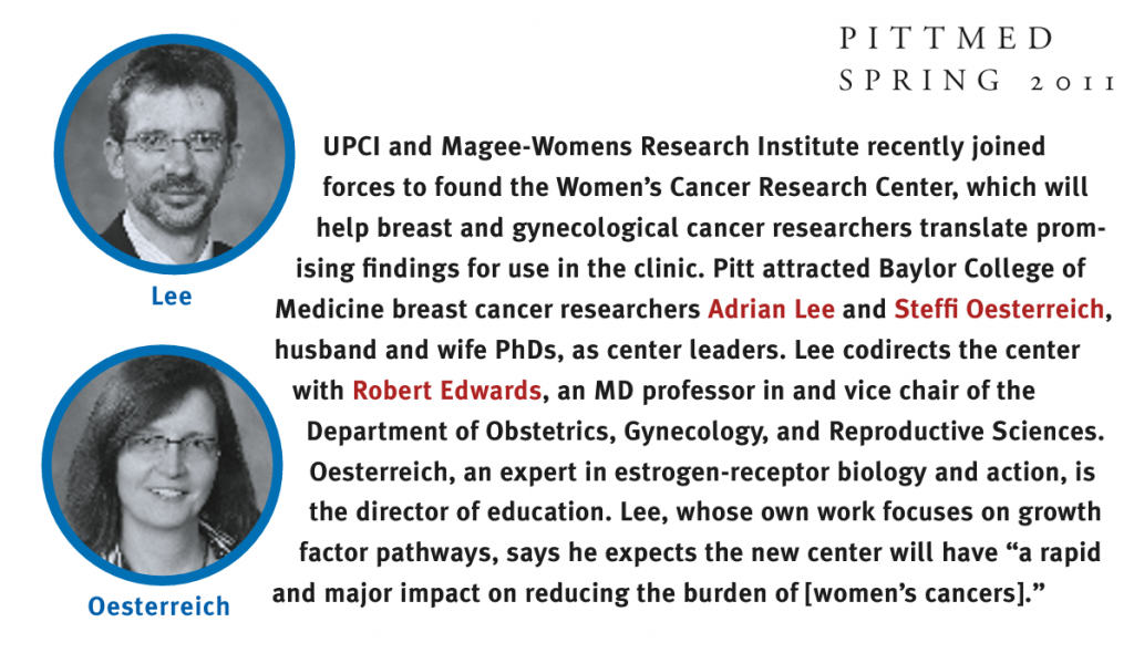 Breast cancer research duo Drs. Adrian Lee & Steffi Oesterreich recruited to the University of Pittsburgh from Baylor College of Medicine
