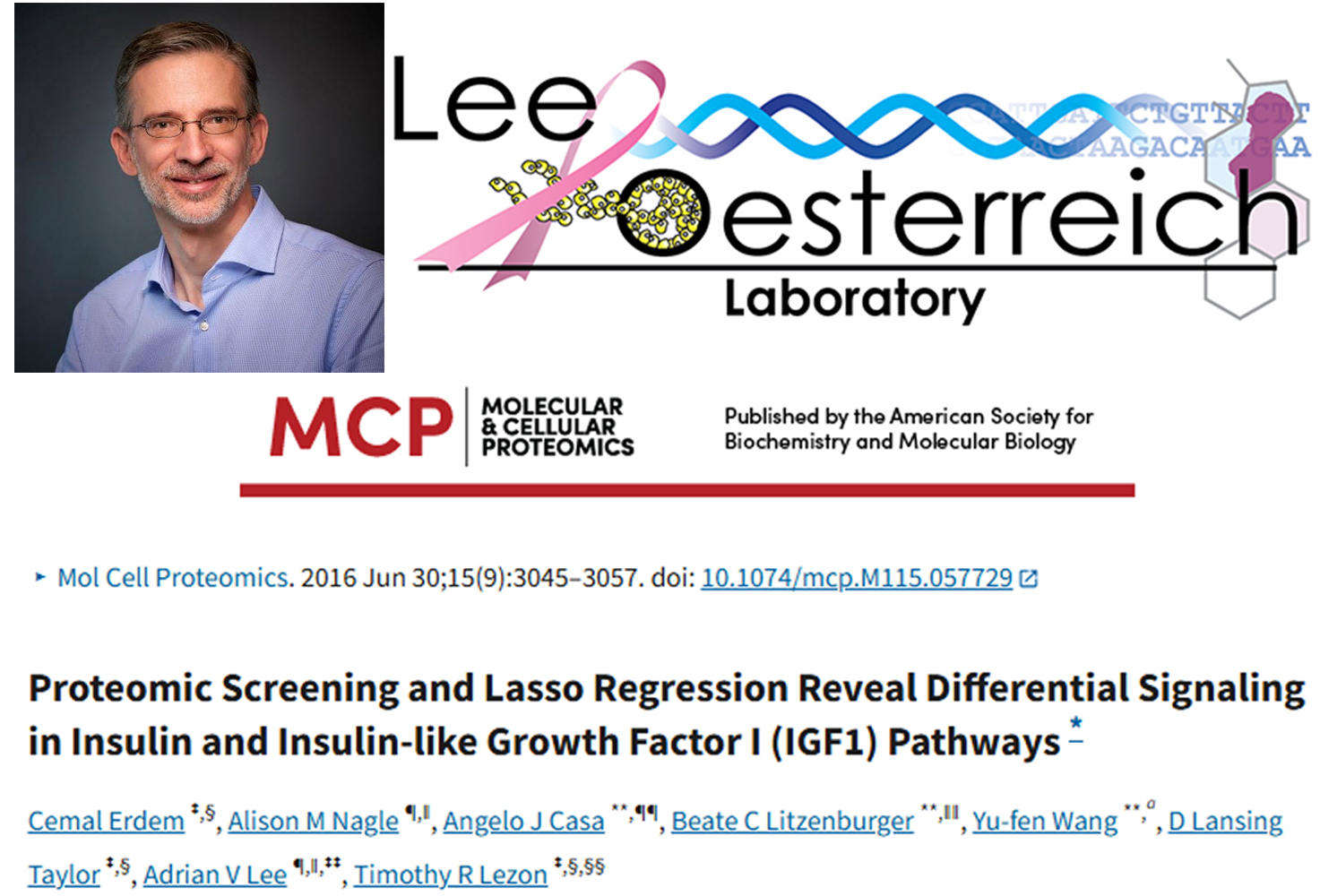 Dr. Adrian Lee Joins ILC Efforts - Lee/Oesterreich Laboratory